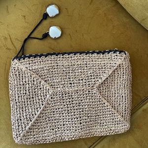 Zara woven clutch, new